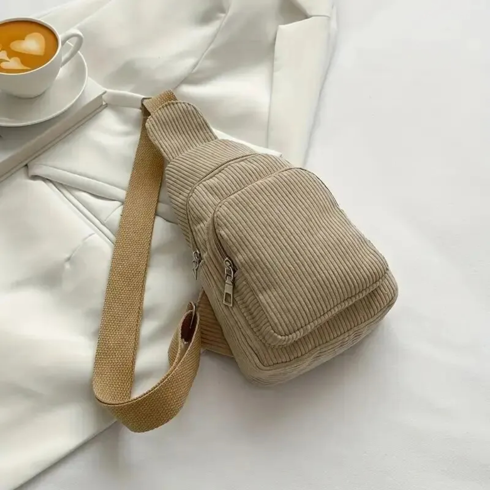 Mini Backpack Purse - Vintage Corduroy Crossbody Bag Retro Chest