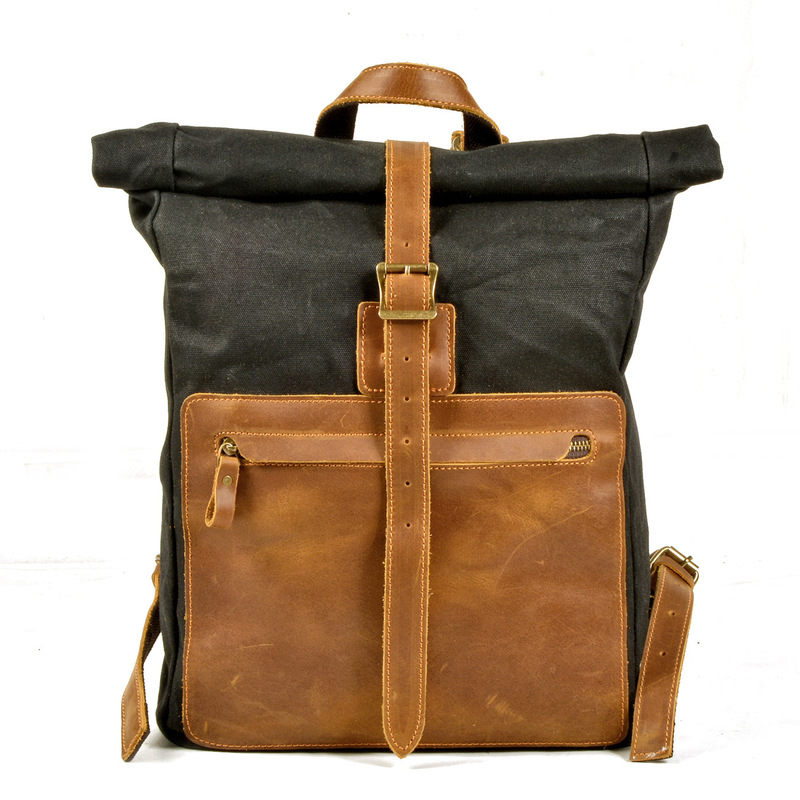 New model simple and retro wax - Canvas Backpack Casual 评论和价格