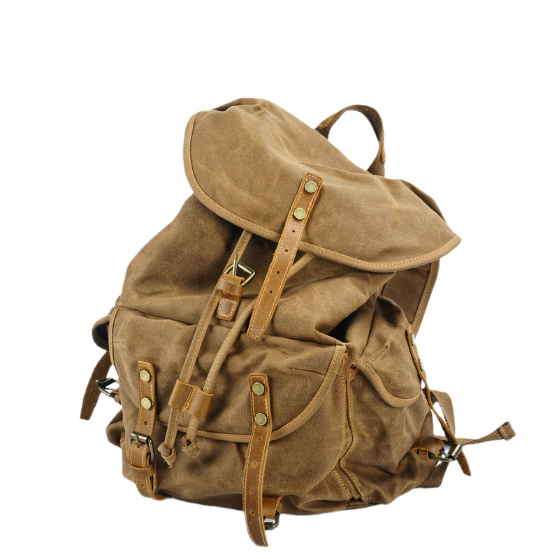 Retro soft wax canvas large ca - Canvas Backpack Casual 评论和价格